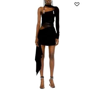 NWT Mugler H&M Knot-detail One-shoulder Dress